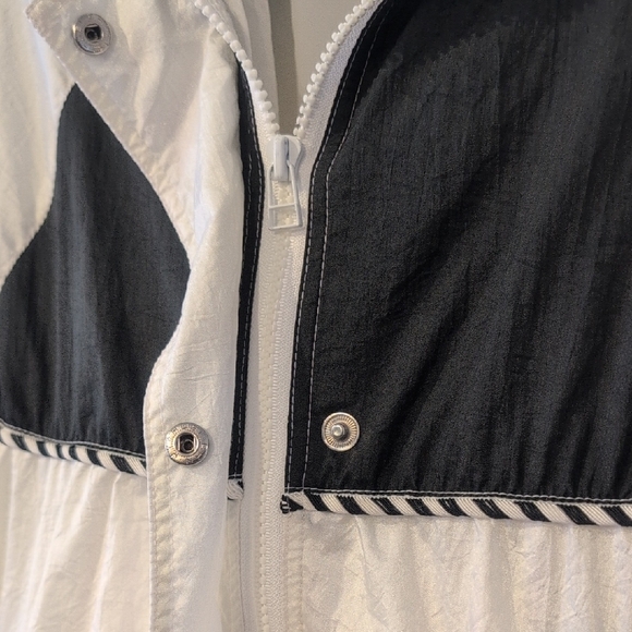 Vintage White & Black Colorblock Track Joggers - Casual Athletic Set - Picture 8 of 11